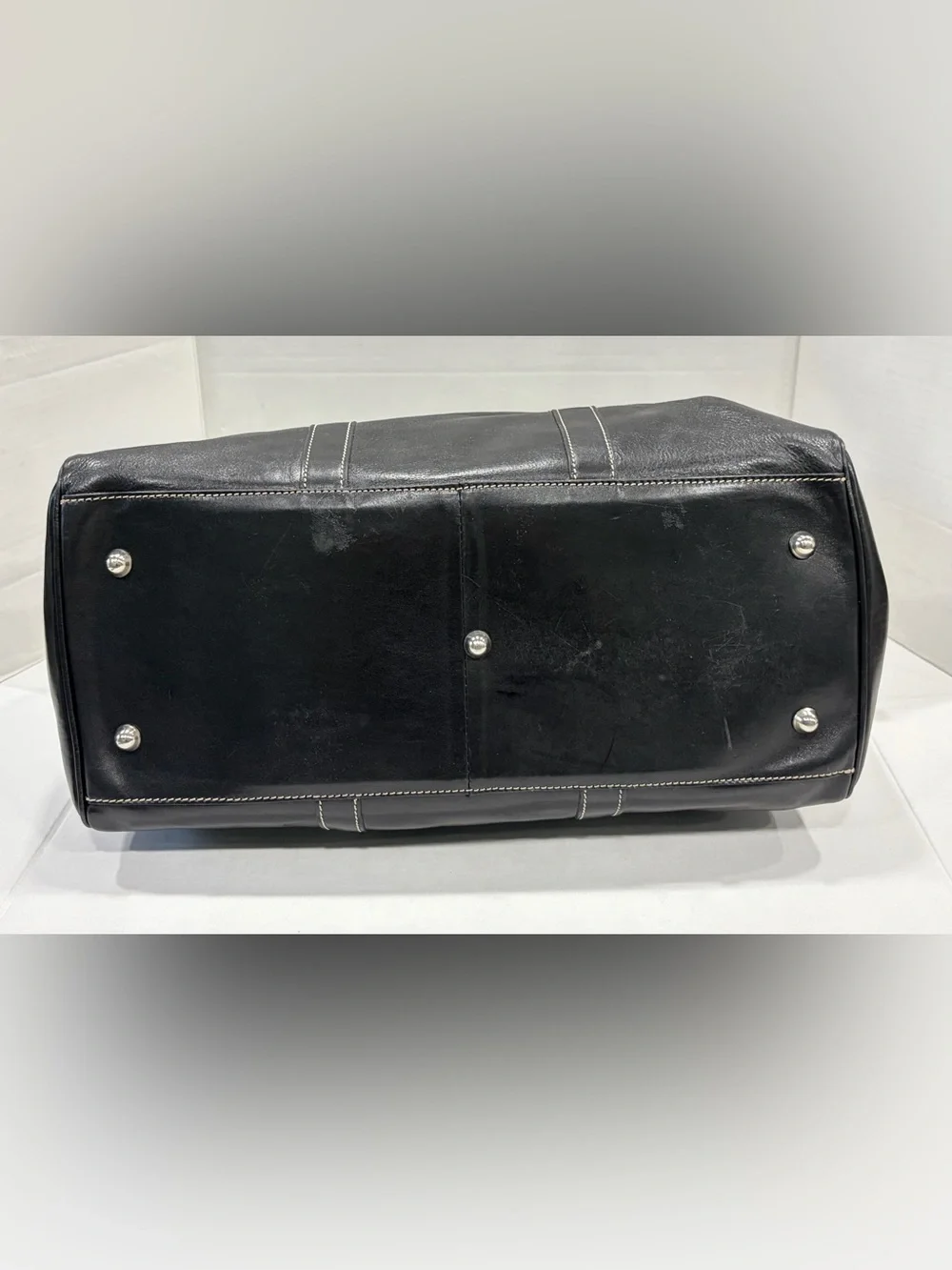 Floto Venezia Italian Leather Duffle Bag Handmade in Italy Black Travel Carry On